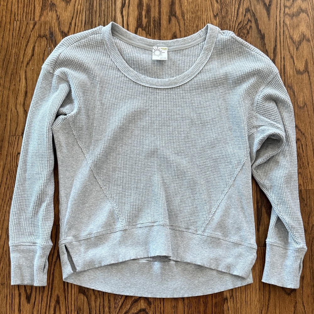 Offline: Gray Waffle Knit Sweater